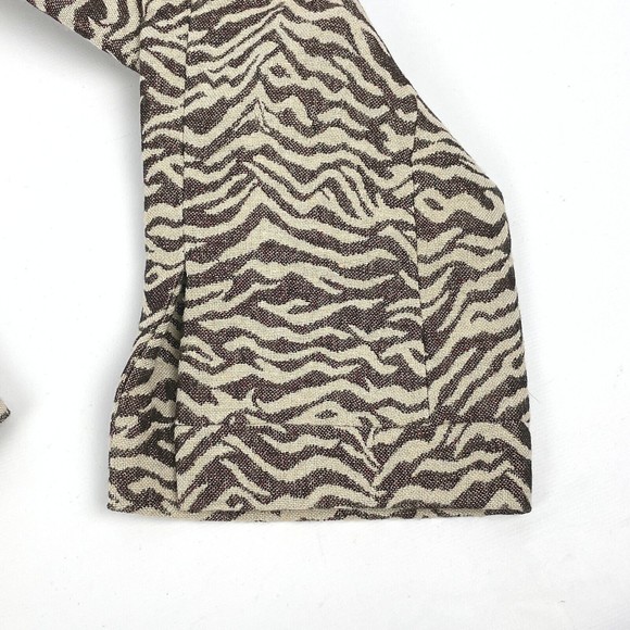 NOS Dana Buchman Petite Women's Sz 4P Chocolate Zebra Striped Collarless Jacket - Picture 16 of 16